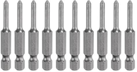 QUARKZMAN 10pcs Embout De Tournevis Cruciforme #1 Ph1 50mm Long Acier S2 | Embout Visseuse long, 1/4 Hex Shank, Acier S2, Magnétique pour Visseuse Électrique 0.138 (3.5mm) Tige