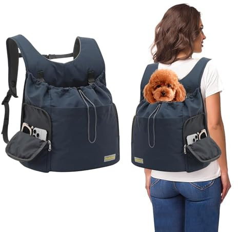 Galatée Hunde-Fronttrage-Rucksack, Verstellbare Haustier-Katzentruhe, Belüfteter Hundeträger Für Wandern, Camping Und Reisen, Belüfteter Hundereiserucksack Aus Netzgewebe(Dunkelgrau)