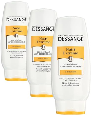 DESSANGE - Après-Shampoing Crème Anti-Dessèchement Nutri-Extrême - Formule Enrichie En Huile De Volubilis & Pro-Vitamine B5 - Protection & Toucher Soyeux - Pour Cheveux Secs & Desséchés - 200 ml