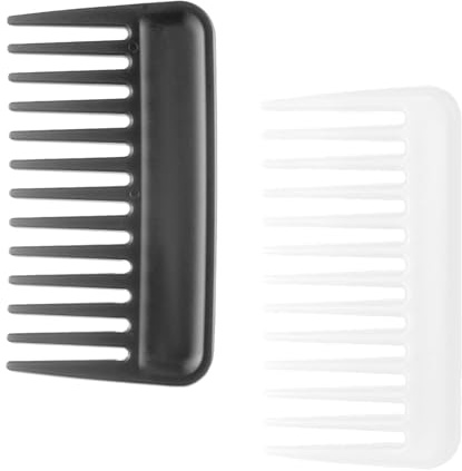 2 Stücke Styling Kamm,Tragbarer Strähnenkamm,Tragbarer styling,Antistatischer Locken kamm Bruchfester Breite Zahnkämme Robuster Grob Kamm Kein Griff Styling Duschkamm für Männer und Frauen