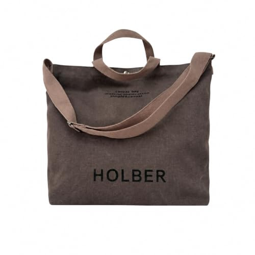 Holber Damen Canvas Handtasche – Umhängetasche mit Schultergurt & Griff – Große Alltagstasche für Büro, Freizeit & Reisen