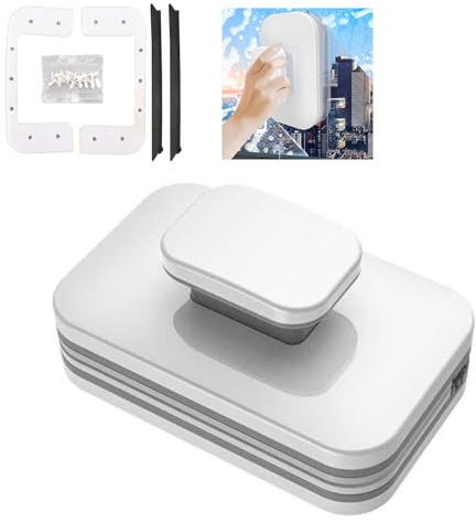 Pulitore Finestre Magnetico per Vetri Doppi, Pulivetro Magnetico Doppio Laterale con Impugnatura Confortevole, Pulisci Vetri Interno ed Esterno, Sicuro per Edifici Alti (20-35 mm, vetro)