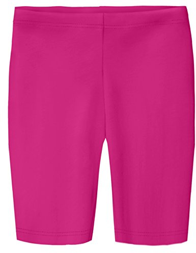 Made in USA Big Girls Long Underwear Bike Shorts in 100% Cotton for Play, School, Dance, and Under Dresses, Hot Pink 8