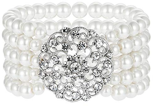 BABEYOND 1920s Armband Damen Perlen Blinkende Kristall Armband 20er Jahre Party Zubehör Armband Damen Gatsby Kostüm Accessoire