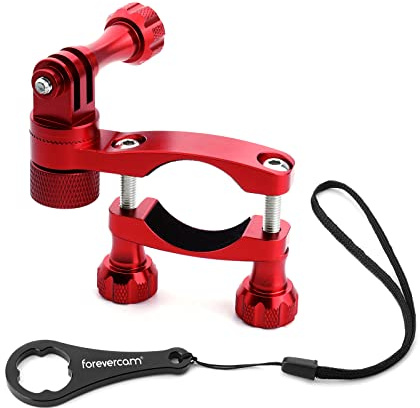 Forevercam 360° Rotation and Lock Mountain Bike Handlebar Aluminum Bike Motorcycle Mount Compatible for GoPro DJI Insta 360 Action Cameras