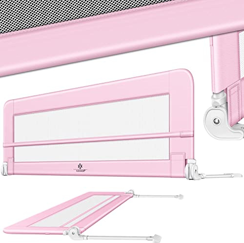 KESSER® Riel de Cuna Barandilla de Cama para niños Barandilla de Cuna para niños Riel de Cuna para niños, 150cm - Hellrosa