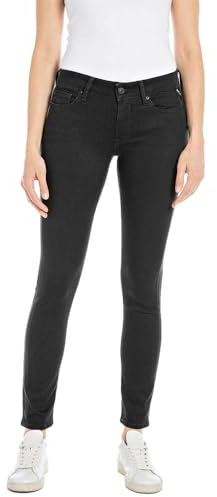 Replay Damen Jeans New Luz Skinny-Fit mit Comfort Stretch, Noir 098-1 (Schwarz), 25W / 32L