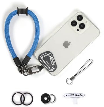 project-cb Handgelenkschlaufe handy,Handy Handykette Pads ×2, Handyhülle Halterung,Handgelenkschlaufe für Schlüssel, AirPods, Kamera(Blau, 30cm)