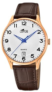 LOTUS Reloj Hombre Analógico de Cuero Marrón - Movimiento de Cuarzo - Calendario - Resistente al Agua 5 ATM Elegante y Vintage 18404/E Special Prices