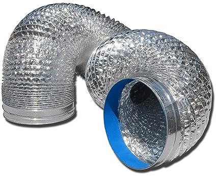 Aluminium Flexschlauch Lüftungsschlauch Flexrohr Verstärkter Lüftungskanal Für Klimaanlagen Mit 2 Schlauchschelle Abluftventilator Badezimmer Küche Hydroponik Ø 80/100/110/120/150/160/170/180/200mm (