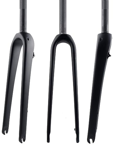 HIMALO Starre Gabel Aus Kohlefaser 700C*45C Gravel Gabel 1-1/8 Gerade/konisch Flach Scheibenbremse Rennrad-Gabel QR 9mm Leichtgewicht (Color : Straight Matte Black)