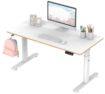 ULTRADESK - Pulsar Kinderschreibtisch Höhenverstellbar - Höhenverstellbarer Schreibtisch - 120x60x55-81cm - Computertisch für 2 Monitore - für Kinderzimmer, Jugendzimmer - Weiß