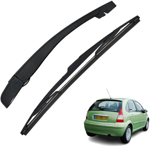 Ruolin Braccio e Spazzola Tergilunotto Posteriore, Braccio Tergicristallo Posteriore e Gomma Tergicristallo Compatibile con C3 2002-2017, Compatibile con 307 SW 2002-2017