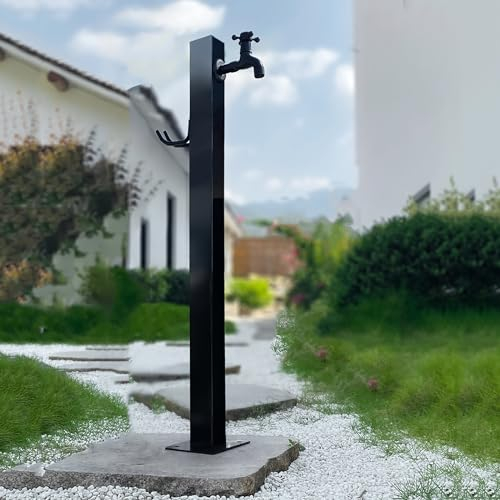 Garten Standbrunnen, Wassersäule aus Edelstahl, Garten Wasserzapfstelle, Winter-Anti-Frost-Spritzpistole Schlauchhalter, Wasserzapfsäule Garten