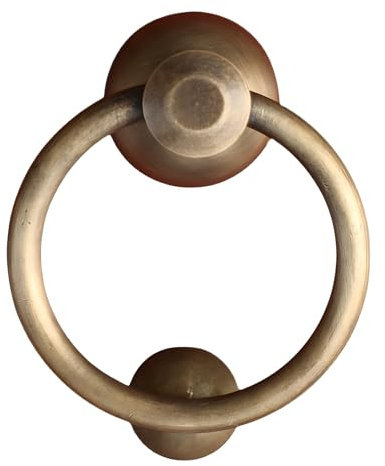 Door Knocker Bronze Door Ring Pull Handle, Decoration Door Knocker and Vintage Door Pull Handle, Not Easily Deformed(Brass,11cm/4.33in)
