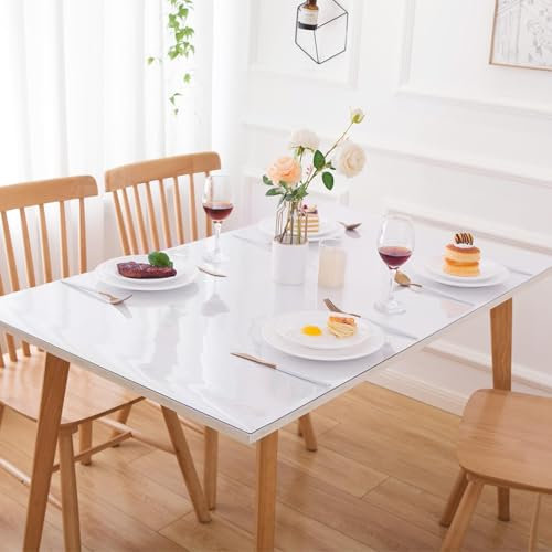 Schreibtischunterlage Transparent versch Größen, Haushalt PVC Transparent Tischdecke, Rutschfeste Schreibunterlage für Büro Zuhause, Abwaschbar Durchsichtige Tischdecke(80cm x 140cm)
