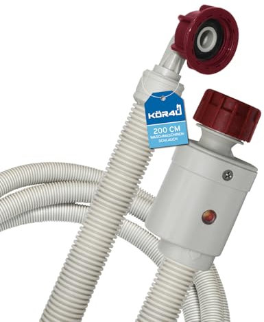 kör4u Waschmaschinenschlauch mit Sicherheitsventil 3/4 – 200 cm, max. 20 bar Arbeitsdruck, für sicheren Anschluss an Waschmaschinen, Rückflussschutz