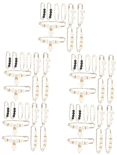 Holibanna 50stücke Sicherheitsnadeln Brosche Für Damen Verstellbare Schalklammern Perlen Für Kleidung Kleider Und Hosen Für Feste Und Alltag