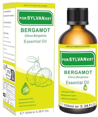 FORSYLVANEST Olio Essenziale di Bergamotto FORSYLVANEST 100 ml, Olio di Bergamotto Naturale, Adatto per la casa, l’Aromaterapia, il riposo, la cura Della Pelle e il Massaggio