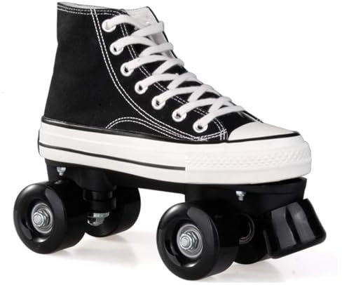 YYingYYue Rollschuhe Für Männer Mädchen Rollerskates Damen Disco Roller Canvas Skates Erwachsene Leder Atmungsaktiv Retro Design,44