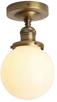 Phansthy Weiß Kugeln Glas Deckenleuchte Pendelleuchte Hängeleuchte Vintage Hängelampen Küchenleuchte für Schlafzimmer,Wohnzimmer,Küche und Esszimmer Esstisch etc (Antike Farbe)