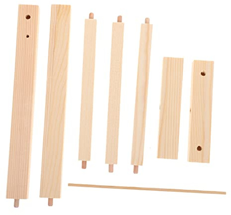 HEMOTON Puppenkleiderständer Aus Holz Mit Kleiderbügeln Für Puppenkleidung Puppenkleiderbügel Für Puppenkleidung Puppenkleiderständer Für Kinderzimmer Puppenkleiderbügel