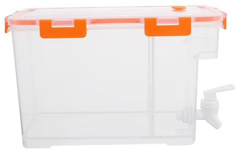 Kaltgetränkekessel mit Zapfhahn 3, 5l Kunststoff Kühlschrank | Orange, für Eiswasser und Aromatisierten Tee, Großvolumiges Design mit Trennwand