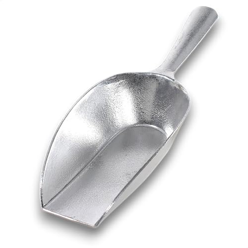Kerafactum Alu Handschaufel 290 ml | Mehlschaufel, Futterschaufel, Pommesschaufel aus Aluminium | rostfrei & lebensmittelecht | glänzend, robust | ideal für Zucker, Mehl, Tierfutter & Schüttgut