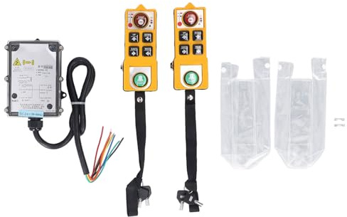 Industrial Crane Remote Control with Lock Dual Handles Transmitter and Receiver for Electric Hoist Lifting Device DC24V