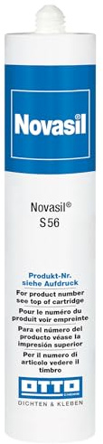 Novasil S 56 Silikon-Kleb- und Dichtstoff Edelstahl 310 ml hochtemperaturbeständig MEKO-frei elastisch UV-beständig für Industrie Hausgeräte PV-Module Backöfen Heizungsbau