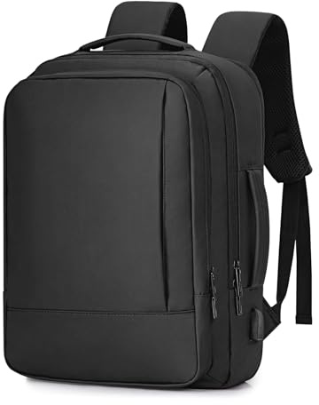 Alyvisun Zaino Viaggio 42 × 30 × 20 cm, Zaino Bagaglio a Mano Espandibile 18,9–25,2 L, Zaino per PC 15,6, con Tasca per Scarpe, Nero