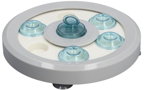 Focket Gamelles pour Chien à Alimentation Lente, Antidérapantes et Anti-déversement, Gamelle Interactive Multifonctionnelle en ABS avec Plaque de Jeu pour Chats, Chiens, Hamsters (Gris Clair)