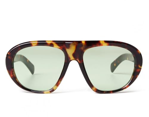 Laurinny Trendy Pilot Sunglasses for Women Men Retro Oversized Flat Top | Tinted Sunglasses,Chic,Ladies,Women's,Sun Glasses