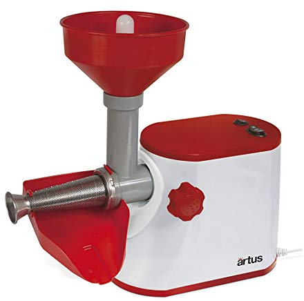 Artus S15 Passapomodoro Elettrico per Passata di Pomodoro 250W, Bianco/Rosso