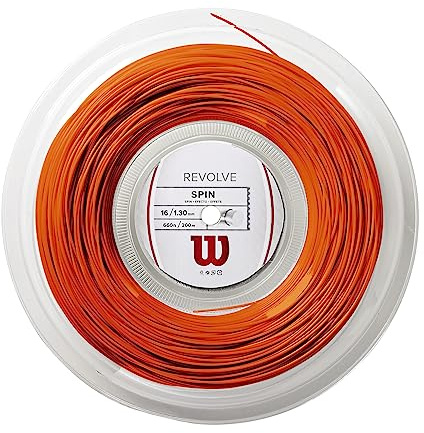 Wilson Tennisracket String, Revolve, 200 m rulle, orange, 1,30 mm, Unisex, WRZ906200