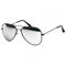 Caspar SG033 klassische Unisex Retro Flieger Sonnenbrille, Farbe:schwarz/silber verspiegelt