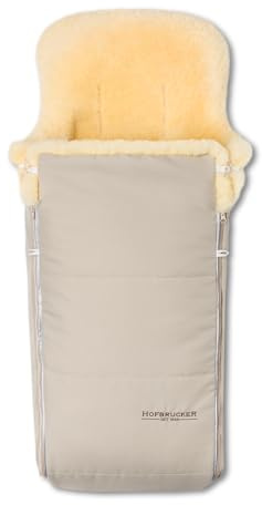 Hofbrucker Winter Lammfell Fußsack Luxus Kinderwagen Buggy | Baby Fußsack 100% Merino-Lammfell | Atmungsaktiv & waschbar | Winterfußsack echtes Lammfell
