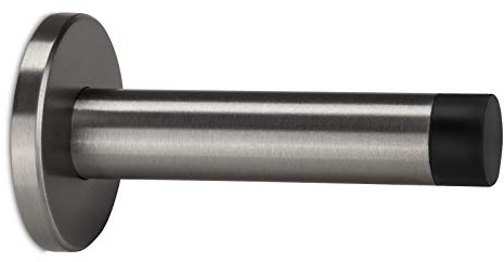 1 x STOPPLA® Wandtürstopper GRANDE Edelstahl - Extra langer Türstopper mit Gummi Türpuffer für die Wand