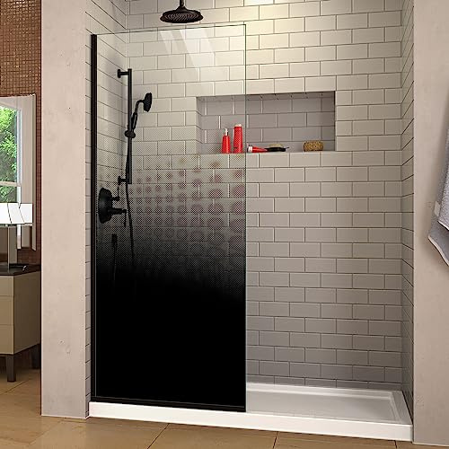 DreamLine Linea Ombre 34 inch W x 72 inch H Single Panel Frameless Fixed Shower Screen in Matte Black