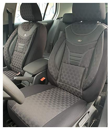 BREMER SITZBEZÜGE Maß Sitzbezüge kompatibel mit Volvo V50 S50 Typ M Fahrer & Beifahrer ab 2004-2012 910 Schwarz