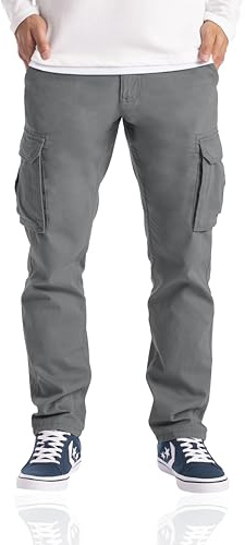 westAce Pantalon cargo pour homme, pantalon de travail, de combat, de sécurité, 6 poches, tailles 32 à 44, gris, 38W / 32L
