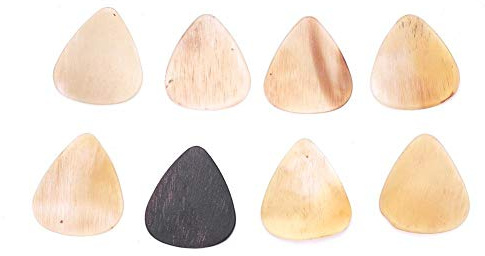 Gitarren Plektren, Handgefertigte Horngitarren-Plektren 8 Stück 0.46-0.91mm Stärke für Akustische Gitarren E-Gitarren Ukulele Mandoline Banjo