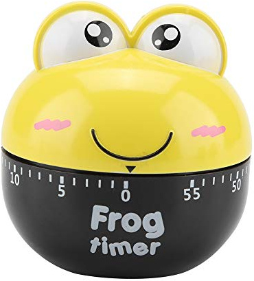 Küchentimer 55 Minuten Timer Zeitmesswerkzeug Eieruhr Mechanisch Lustig Eieruhr Frosch Küchentimer Kochzubehör für das Heimrestaurant(Gelb)