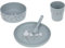 LÄSSIG Juego de vajilla infantil (plato, bol, taza, cuchara) sin BPA para lavavajillas y microondas/Dish Set PP/Cellulose Tiny Farmer Sheep
