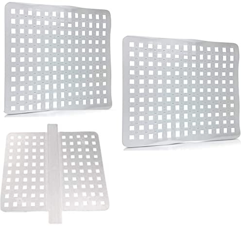 New Clear Kitchen Dish Safe Sink Protector Mat Pad Set, 3 Piece Combo Set Includes 2 Mats and 1 Saddle