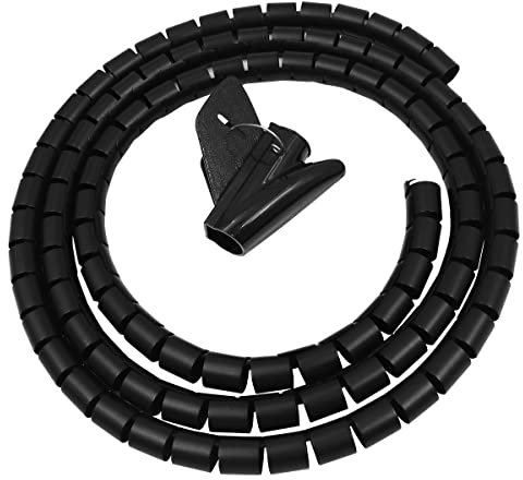 WANGCL Conduit de gestion des câbles en spirale - 22 mm x 2 m - Protection de câble flexible pour la maison, le bureau, PC, la télévision - Noir
