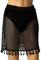 Jupe de Couverture au Crochet pour Femme, Crochet Cover up Noire Cache-Maillots Femme Évider Jupe de Plage en Tricot Gland Couvrir Bikini Cover up (M)