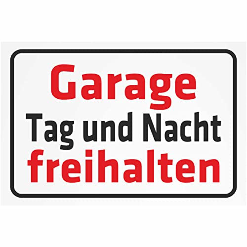 Indigos UG Aufkleber Garage Tag und Nacht freihalten 200x150 mm Hotel, Firma, Schutz, Kita, Arzt, Praxis, Wohnung Sicherheit Warnung