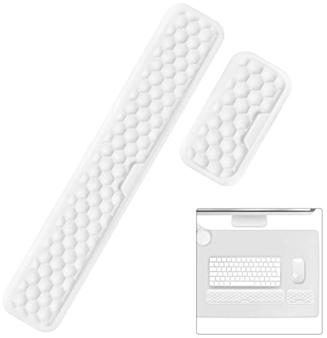 Giecy Handballenauflage Tastatur und handgelenkauflage Maus,Memory-Schaum ergonomisch Wrist Rest zur Entlastung des Handgelenks mit Anti-Rutsch für Büro, Laptop,Gaming,handauflage tastatur(Weiß)