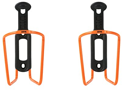 ZEFAL Pack Alu Plast 124 Flaschenhalter Fahrrad x 2 - Aluminium Fahrradflaschenhalterung für alle Arten von Fahrrädern - leicht und robust – Orange